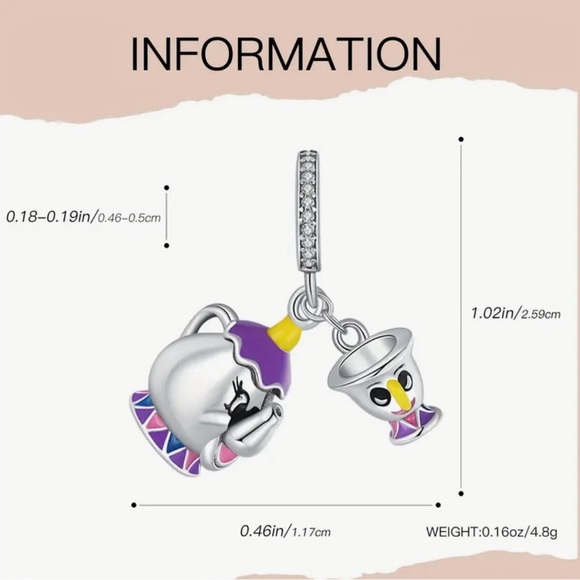 New Sterling Mrs Potts/Chip Charm - Picture 4 of 4